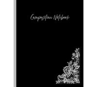 Composition Notebook: Black Cover Notebook with Silver Lace Along the Edge, 8x10 in, 110 pages
