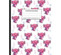 Composition Notebook, Blank Lined: Cute Axolotl Aquatic Pattern on the cover.