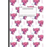 Composition Notebook, Blank Lined: Cute Axolotl Aquatic Pattern on the cover.