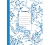 Composition Notebook: Blue Floral Journal for Kids or Adults 110 pages, 7.5 x 9.25 inches - Back to School supplies, for teachers and students, ... Cookie: Fancy, sophisticated, pretty, classic