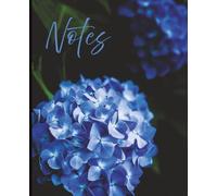 Composition Notebook - Blue Hydrangea Against Black Background: A 7.5" x 9.25" College Ruled Floral Notebook with 120 Lined Pages for Writing, Journaling, and Everyday Notes