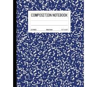 Composition Notebook: Blue Marble Wide Ruled Notebook | 7.5" x 9.25” Marbled Journal with 120 Pages for School - Home - Office