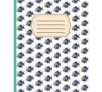Composition Notebook: Blue Tropical Fish Underwater Sea Life Notebook | Wide Ruled Notebook with Field | 110 Pages, 7.5" x 9.25", For Kids, Students and Adults