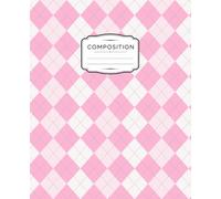 Composition Notebook: Blush Pink & Ivory Argyle Wide Ruled Journal, 7.5 × 9.25 Inches, 150 Pages
