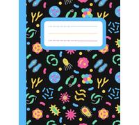 Composition Notebook: Bright Vibrant Colors, Fun Science Biology Inspired Design | Wide Ruled | 7.5" X 9.25" | 120 Pages | For Kids, Teens, and Adults | Microbe Design 02 Blue