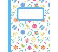 Composition Notebook: Bright Vibrant Colors, Fun Science Biology Inspired Design | Wide Ruled | 7.5" X 9.25" | 120 Pages | For Kids, Teens, and Adults | Microbe Design 01 Blue