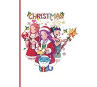 Composition Notebook: Christmas K Pop Anime, Cute Holiday Journal With Kawaii Girls & Cat
