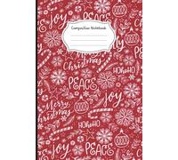 Composition Notebook: Christmas Typography Festive Holiday Journal with Red Merry Christmas Word Art