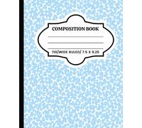 Composition Notebook: Classic Blue Marble Wide Ruled Journal. Lined Paper, 110 Pages (55 Sheets), 7.5 x 9.25 Inches