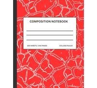 Composition Notebook College Ruled, 100 Sheets, White Paper, Black and White Composition Notebook