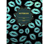Composition Notebook College Ruled, 120 pages, 7.5x9.25 inches -: teal lips on black background, sketch lines, pattern, dark academia, moody lighting Composition Note