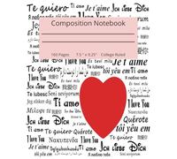 Composition Notebook: College Ruled: 7.5" x 9.25" 160 Sheets I Love You In Different Languages Illustration