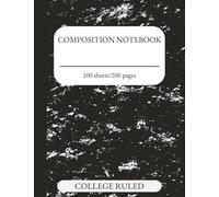 Composition Notebook, College Ruled, 7.5 x 9.75 in, 100 Sheets / 200 Pages, Black & White Marble Cover, Durable Sewn Binding, School Journal for Students & Teachers: Part of the MarbleLine Series