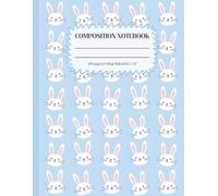 Composition Notebook College Ruled 8.5 x 11: Cute Easter Bunny: Blue Aesthetic Rabbit School Journal