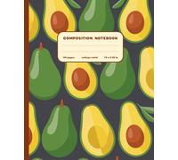 Composition Notebook College Ruled: Avocado Pattern Aesthetic Notebook - Cute Lined Journal for Study, Work & Notes | Fun Fruit Themed Composition Book for Girls, Teens & Women