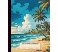 Composition Notebook College Ruled: Beach illustration Vintage Aesthetic Notebook for students teens girls boys teachers, School Notes, writing ... (110 pages) Front and Back are Soft Cover