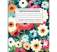 Composition Notebook College Ruled: Brown Watercolour Flowers Illustration | Journal For College, School, Office & Work