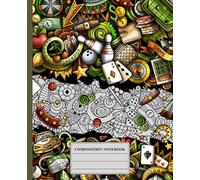Composition Notebook College Ruled: Casino Hand Drawn Doodle Cartoon | Lined Paper Journal For School, College, Office, Work - 7.5" x 9.25" - 110 Pages