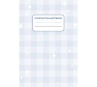Composition Notebook College Ruled: Checked Design | Simplistic White and Blue Journal | for Students, School and College