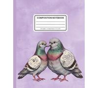Composition Notebook College Ruled: City Bird Pigeon Pattern on Lavender Purple: Cute Urban Wildlife Aesthetic Journal for School, Writing & Everyday Notes