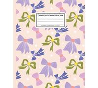 Composition Notebook College Ruled: Coquette Bow Pattern with Peach Spine: Soft Aesthetic Journal for School, Work & Everyday Notes