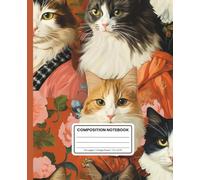 Composition Notebook College Ruled: Cozy Vintage Cats in Soft Pastel Tones: Retro Aesthetic Cat Journal for Writing, School, Work & Everyday Notes