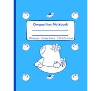 Composition Notebook College Ruled: Cute Animal Designs | Cute Capybara Blue and White Design: 7.5" x 9.25": School Notebook or Journal for Kids, Teens, Adults