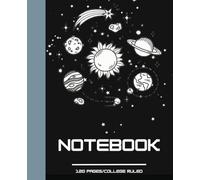 Composition Notebook College Ruled: Cute Astronomy Space Solar System Planet Vintage Cover | Galaxy Science Aesthetic Journal For Back To School, Office, Work | Wide Lined