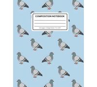 Composition Notebook College Ruled: Cute City Bird Pattern on Soft Sky Blue with Classic Label: Urban Wildlife Aesthetic Journal for School, Writing & Notes