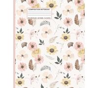 Composition Notebook College Ruled - Cute Floral Aesthetic Journal 7.5 x 9.25, 110 Pages for Girls, Teens & Women: Pretty Pastel Flower Cover - Wide ... Notebook for School, Writing & Journaling