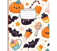 Composition Notebook College Ruled: Cute Ghost Pumpkin Lollipop Pattern | Fun Halloween Journal for Girls, Teens, Women, School, College, Office, Work