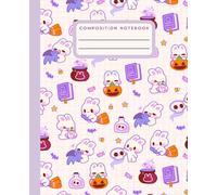Composition Notebook College Ruled: Cute Kawaii Bunny Halloween Aesthetic Journal