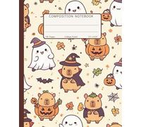 Composition Notebook College Ruled: Cute Kawaii Capybara Halloween with Ghosts, Pumpkins & Autumn Leaves | Fun Spooky Animal Lover Cartoon Journal for ... & Everyday Writing (110 Pages, 7.5x9.25 in)
