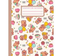 Composition Notebook College Ruled: Cute Kawaii Capybara Party Aesthetic Journal