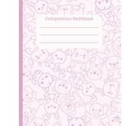 Composition Notebook: College Ruled Cute Kawaii inspired Baby Animals Pattern Pink design | 160 pages | 7.5" x 9.25" size