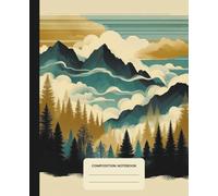 Composition Notebook College Ruled: Forest and Mountains Landscape - Dream Aesthetic Illustration | Lined Paper Journal For School, College, Office, Work - 7.5" x 9.25" - 110 Pages