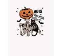 Composition Notebook College Ruled - Funny Halloween Theme: "You're Dead Inside but Still Love Cats" | Spooky Cute Aesthetic Journal for Kids, Teens, and Adults | Lined Paperback