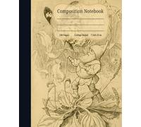 Composition Notebook College Ruled: Gnome and Butterfly: Fairy Tale Vintage Illustration, Cute Fairycore Journal for Girls,Teen, Women