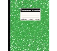 Composition Notebook College Ruled: Green Marble Pattern. For Science Students. College, School, Office & Work