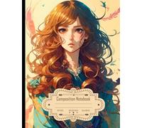 Composition Notebook College Ruled: Illustration Manga Pretty Girl with Vintage Dress, Ideal for Writing, Size 8.5x11 Inches, 120 Pages
