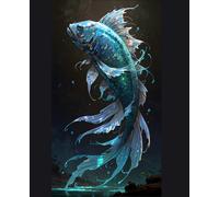 Composition Notebook: College Ruled Japanese Blue Koi Fish Pattern Composition Book: 7.5x9.25" Notebook and Journal With Lined Pages - Perfect to Stay ... Productivity at Work or School, 110 Pages