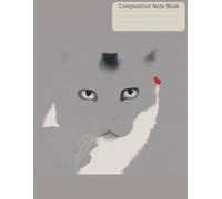 Composition NoteBook: College Ruled | Jasper The Timid Cat | Abstract Cat Face Illustrated Cover | Cute Aesthetic For School, College, Office, Work