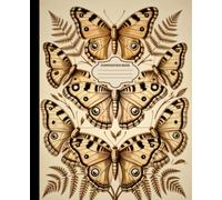 Composition Notebook: College Ruled Journal, 110 Pages, 7.5 x 9.25 in - Vintage Butterfly Pattern Cover, Dark Cottagecore Fern Botanical Aesthetic, Matte Finish