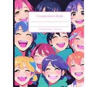 Composition Notebook College Ruled: Joyful Smiles Notebook with 7.5" x 9.25", 110 pages, neon colors, great gift for school and office
