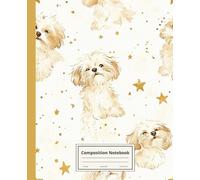 Composition Notebook College Ruled: Lhasa Apso Illustration | Cute Dog Breed Journal For School, College, Office, Work | Wide Lined