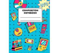 Composition Notebook: College Ruled Lined Jurnal | 90s CDs Game boy | Vintage | Light Blue background | 8.5" x 11" | For Teens Students Kids Children Girls Boys