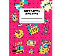 Composition Notebook: College Ruled Lined Jurnal | 90s CDs Game boy | Vintage | Pink background | 8.5" x 11" | For Teens Students Kids Children Girls Boys