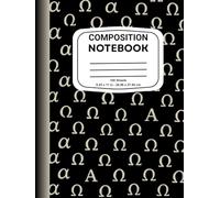 Composition Notebook: College Ruled Lined Workbook | Black Background with Greek letter Pattern for Teens and Adults
