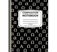 Composition Notebook: College Ruled Lined Workbook | Black Background with Greek letter Pattern for Teens and Adults