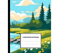 Composition Notebook College Ruled: Mountains and Forest Landscape - Graphic Novel illustration | Lined Paper Journal For School, College, Office, Work - 7.5" x 9.25" - 120 Pages.
